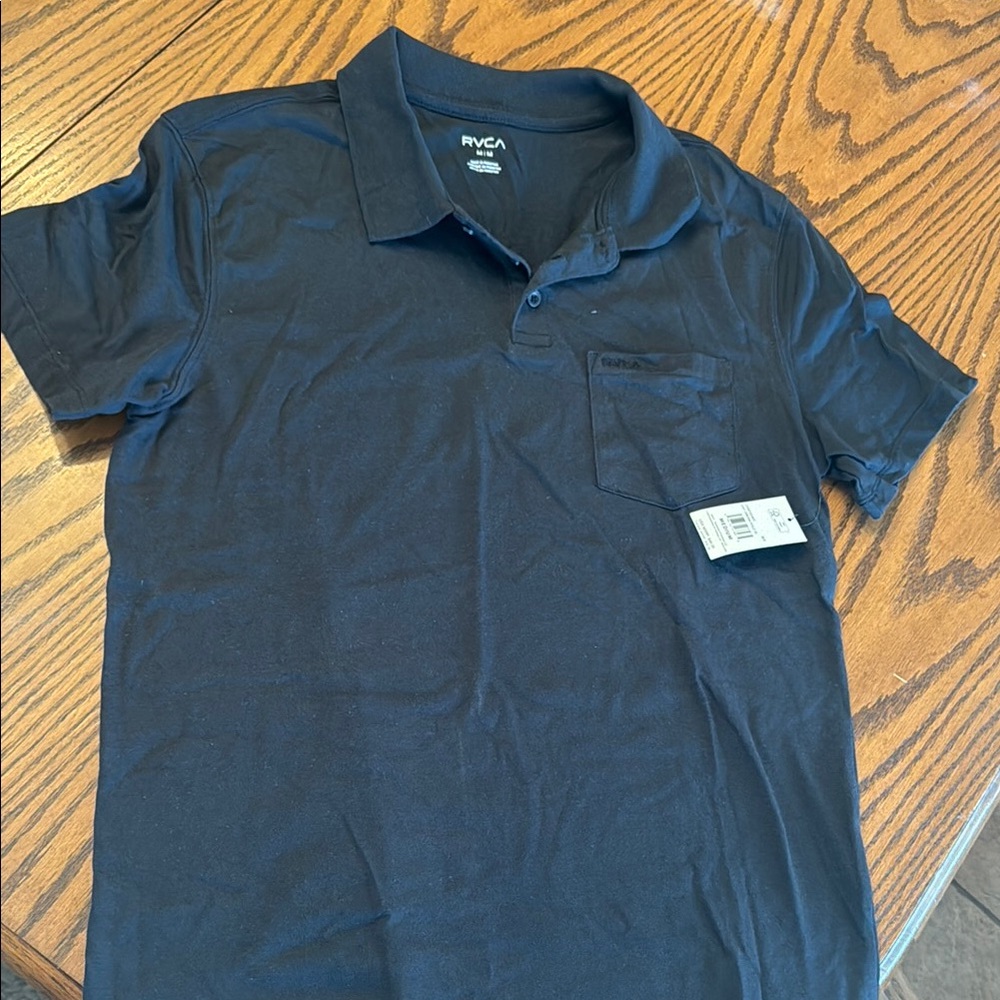 RVCA Men's Black Polo Shirt